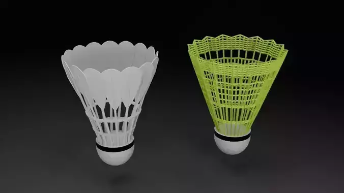 Shuttle cock - Pack of 2 - PBR - Game Ready Low-poly 3D model