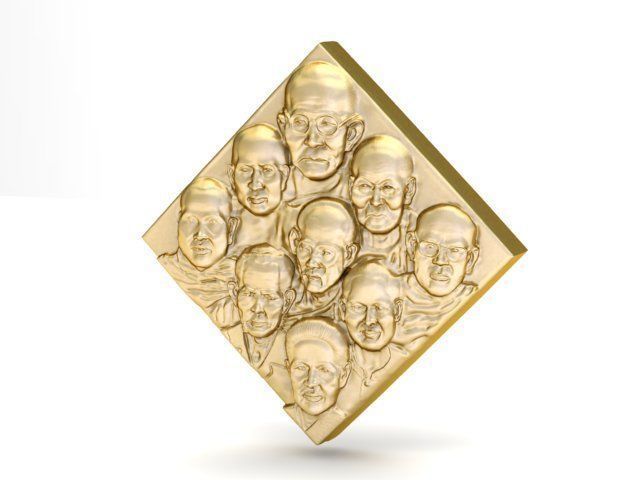 Sculpture bharatiya janata party gold medallion 3D print model_2