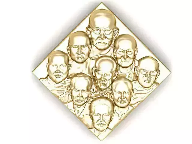 Sculpture bharatiya janata party gold medallion