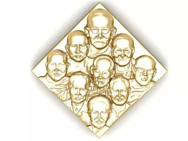 Sculpture bharatiya janata party gold medallion 3D print model_0