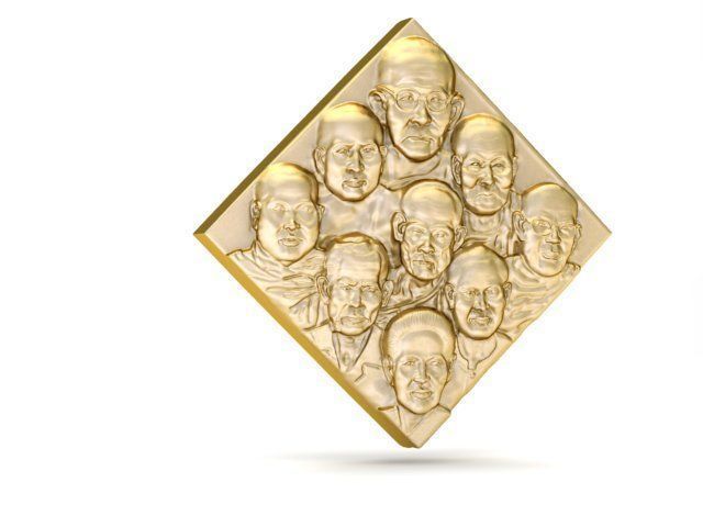 Sculpture bharatiya janata party gold medallion 3D print model_3