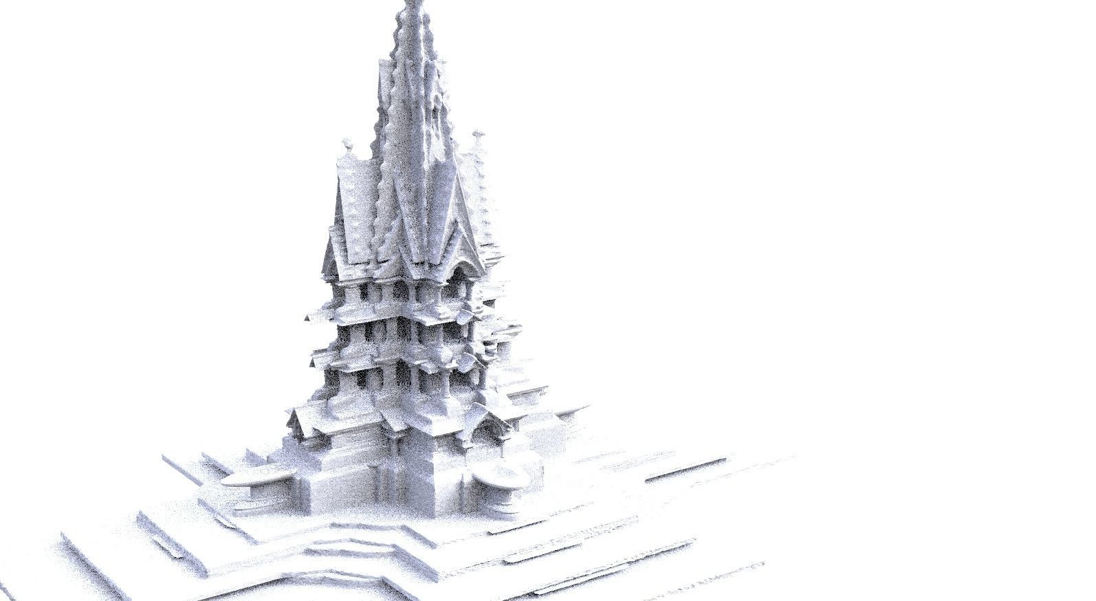 Holy virgin Mary architecture baroque 3 3D 3D model_1