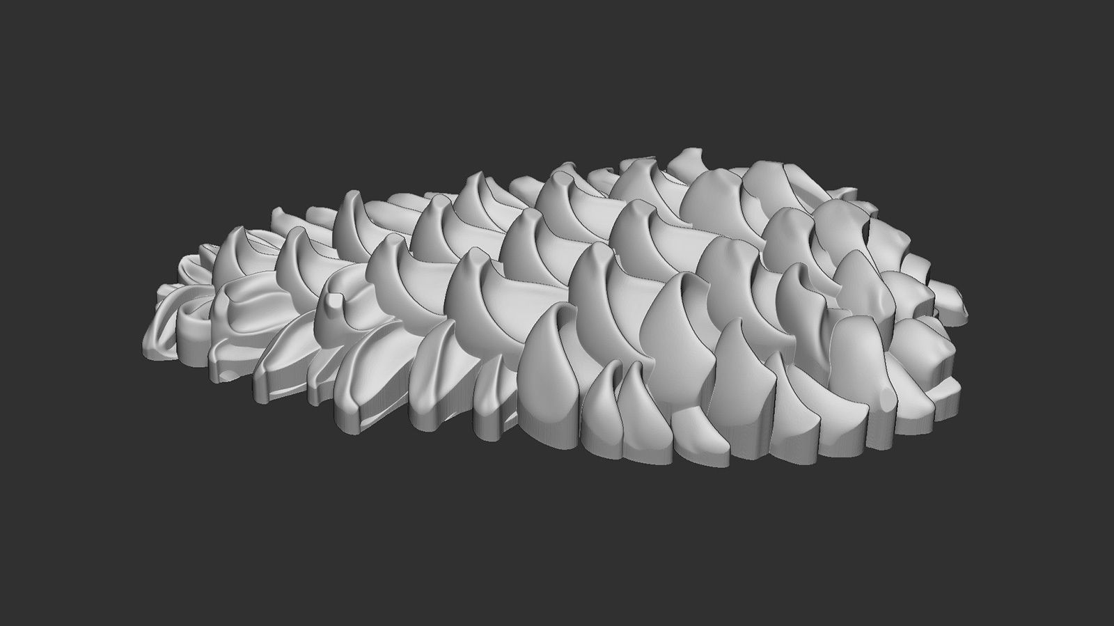 Pine cone cookie stamp 3D print model_6