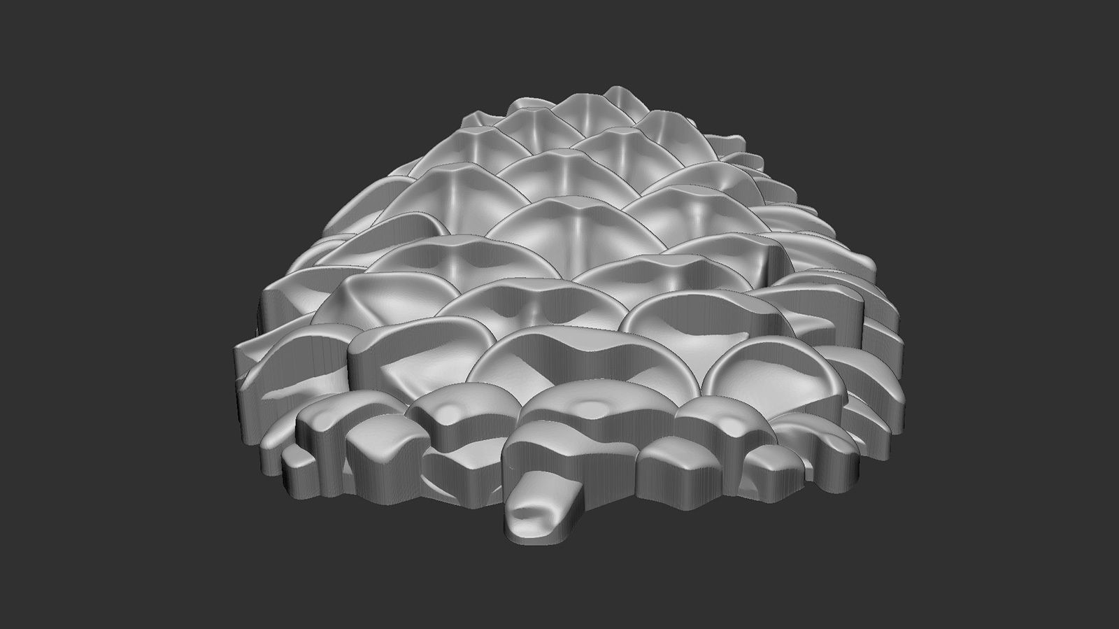Pine cone cookie stamp 3D print model_5