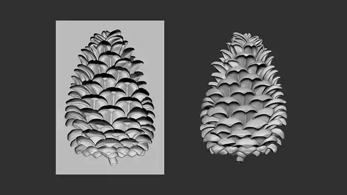 Pine cone cookie stamp 3D print model