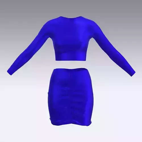 DARK BLUE SUIT BLOUSE AND SKIRT