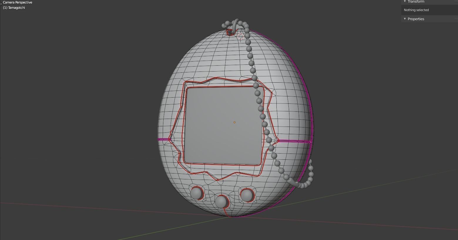 Tamagotchi  Low-poly 3D model_4