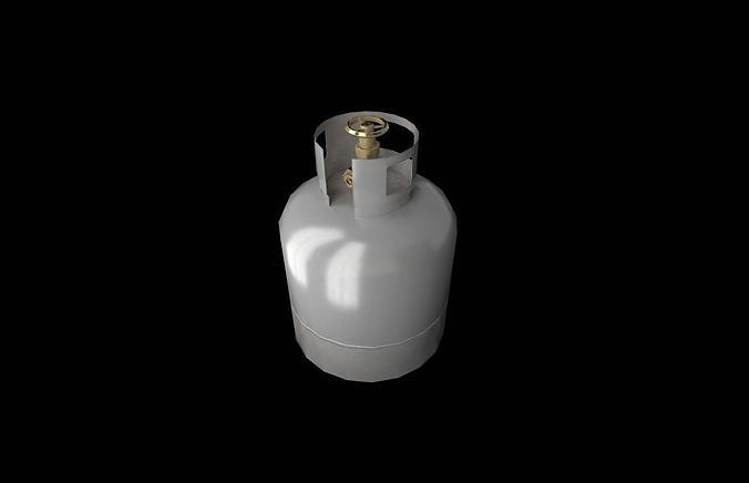 Propane PBR gas bottle Free low-poly 3D model