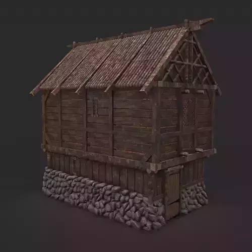 Medieval Cabin I Low-poly 3D model