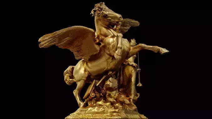 La Renommee des Arts in Paris with 3 LOD Low-poly 3D model