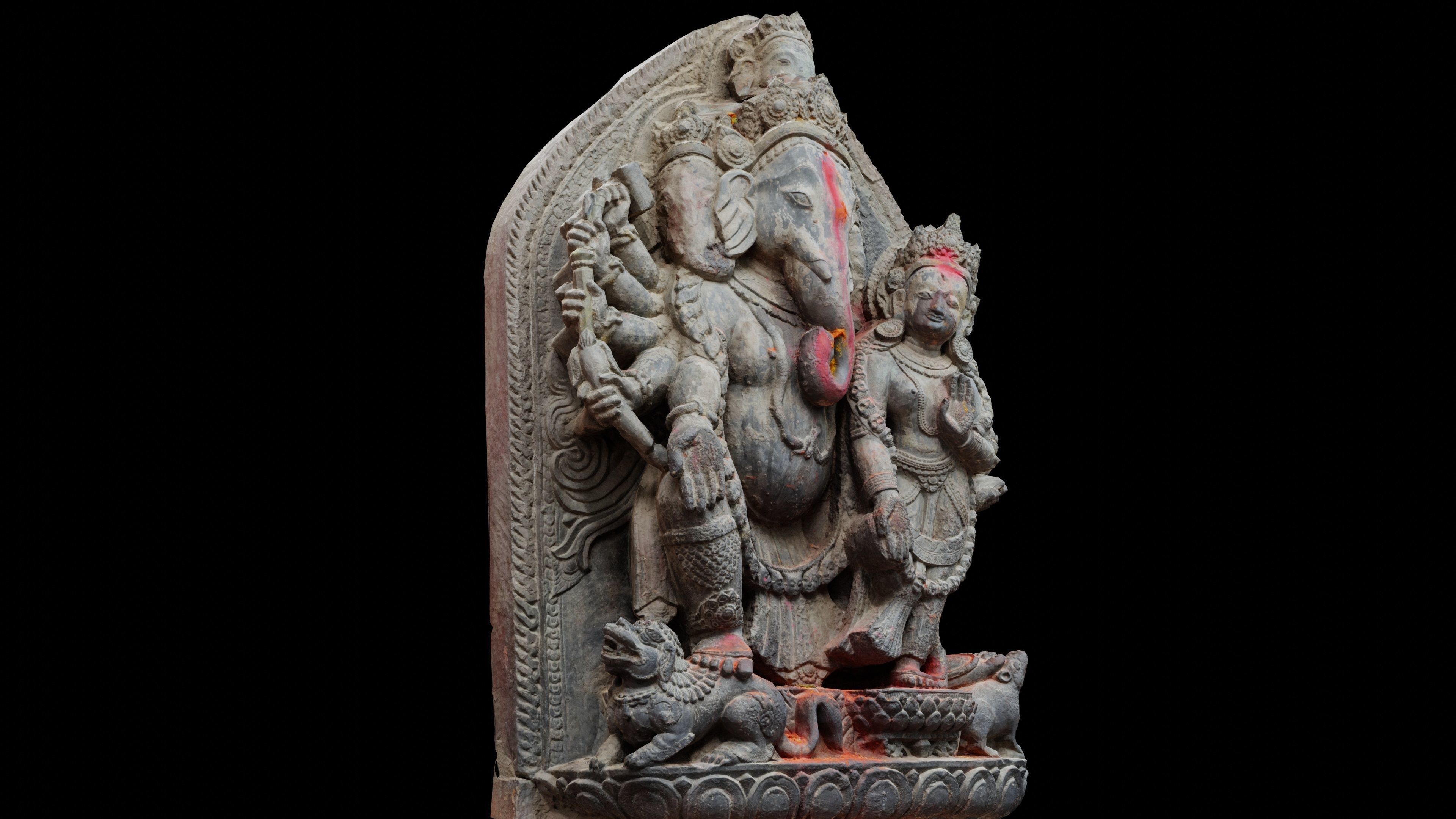 Ganesh with 3 LOD - Nepal Heritage Low-poly 3D model_2