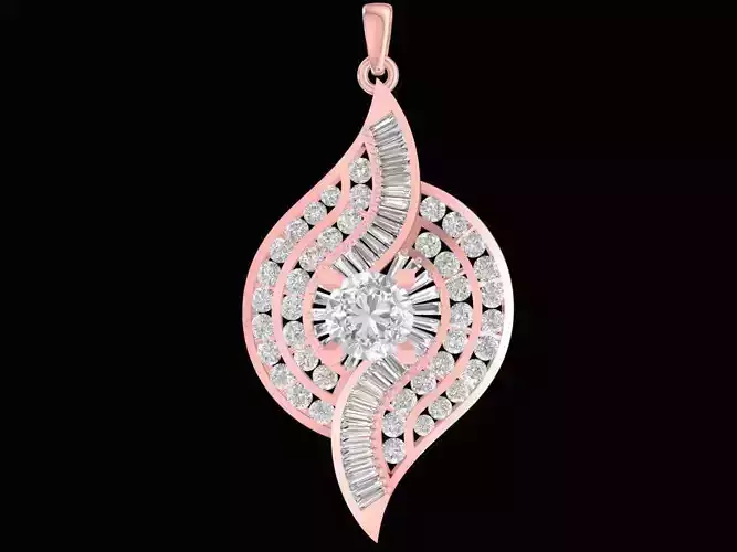 diamond baguette pendant 2491