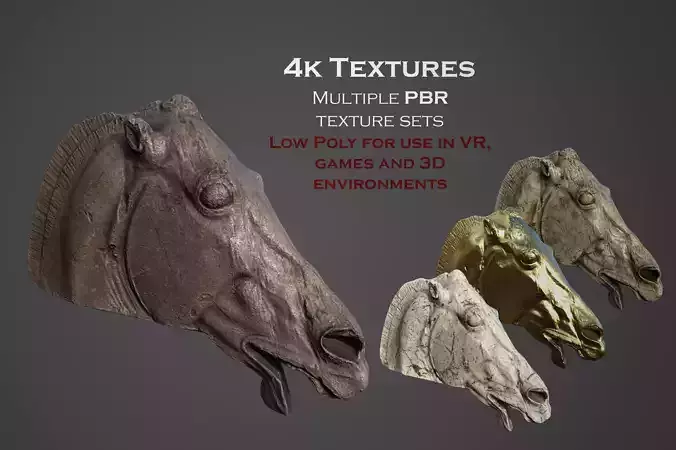 Head of the Horse of Selene Low-poly 3D model