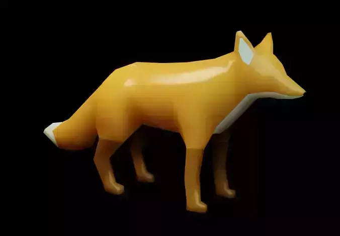 Low poly red fox