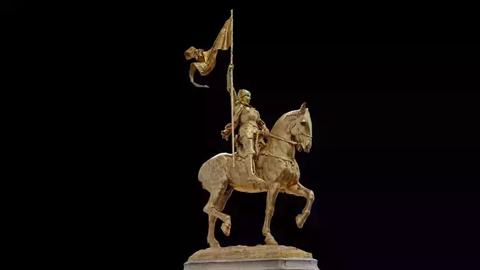 Jeanne D Arc with 3 LOD - Paris Low-poly 3D model