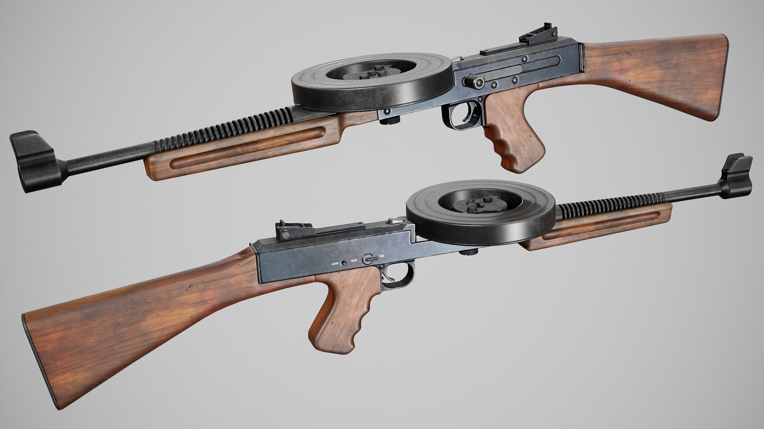 PBR The American 180 Low-poly 3D model_1