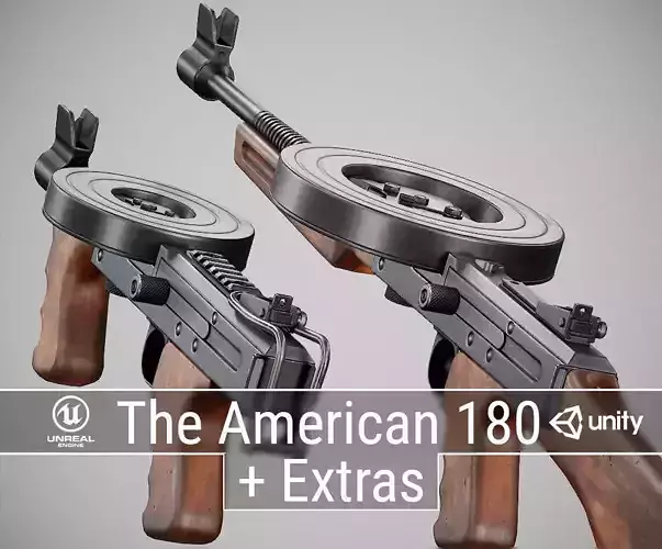 PBR The American 180 Low-poly 3D model