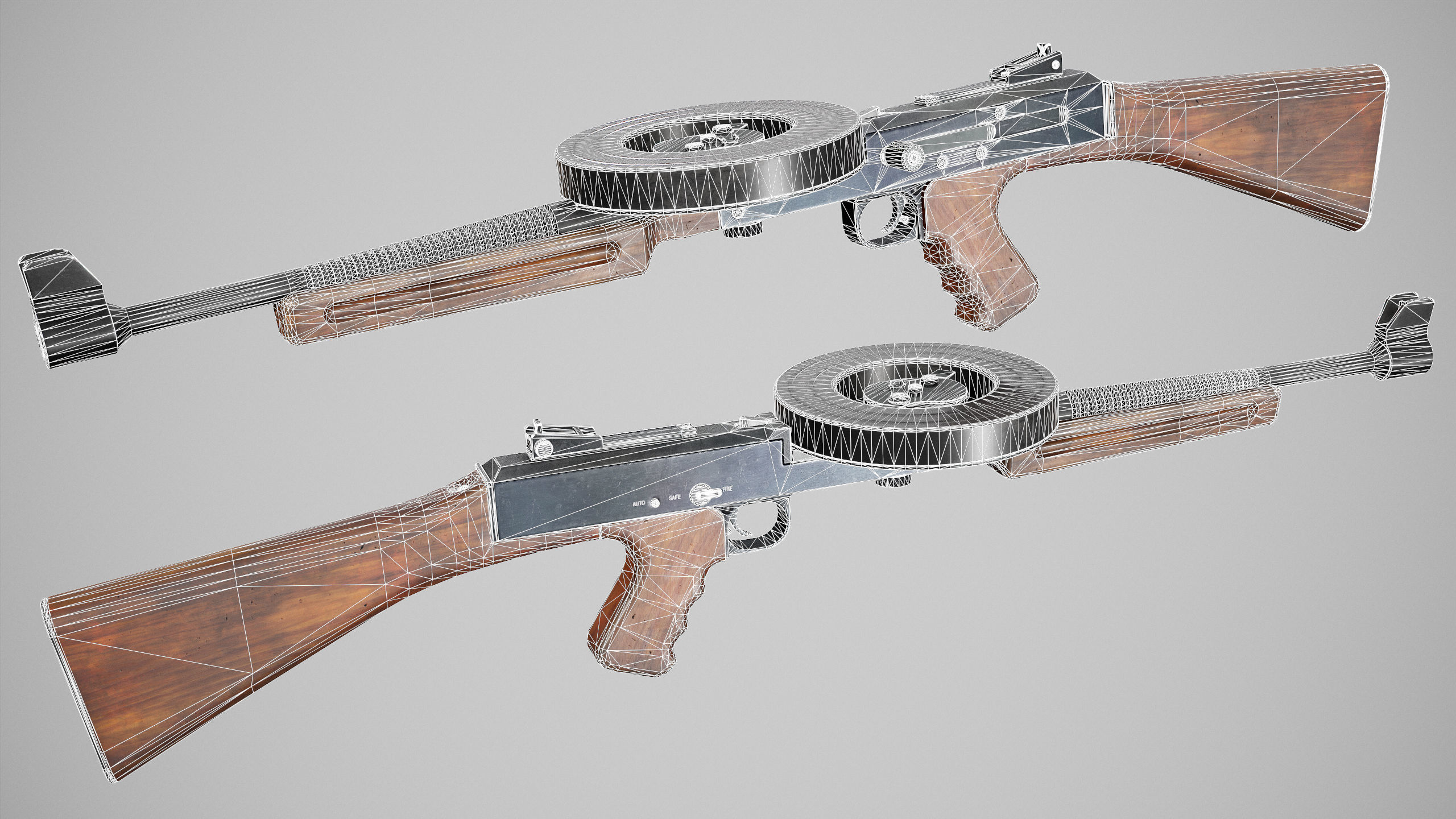 PBR The American 180 Low-poly 3D model_5