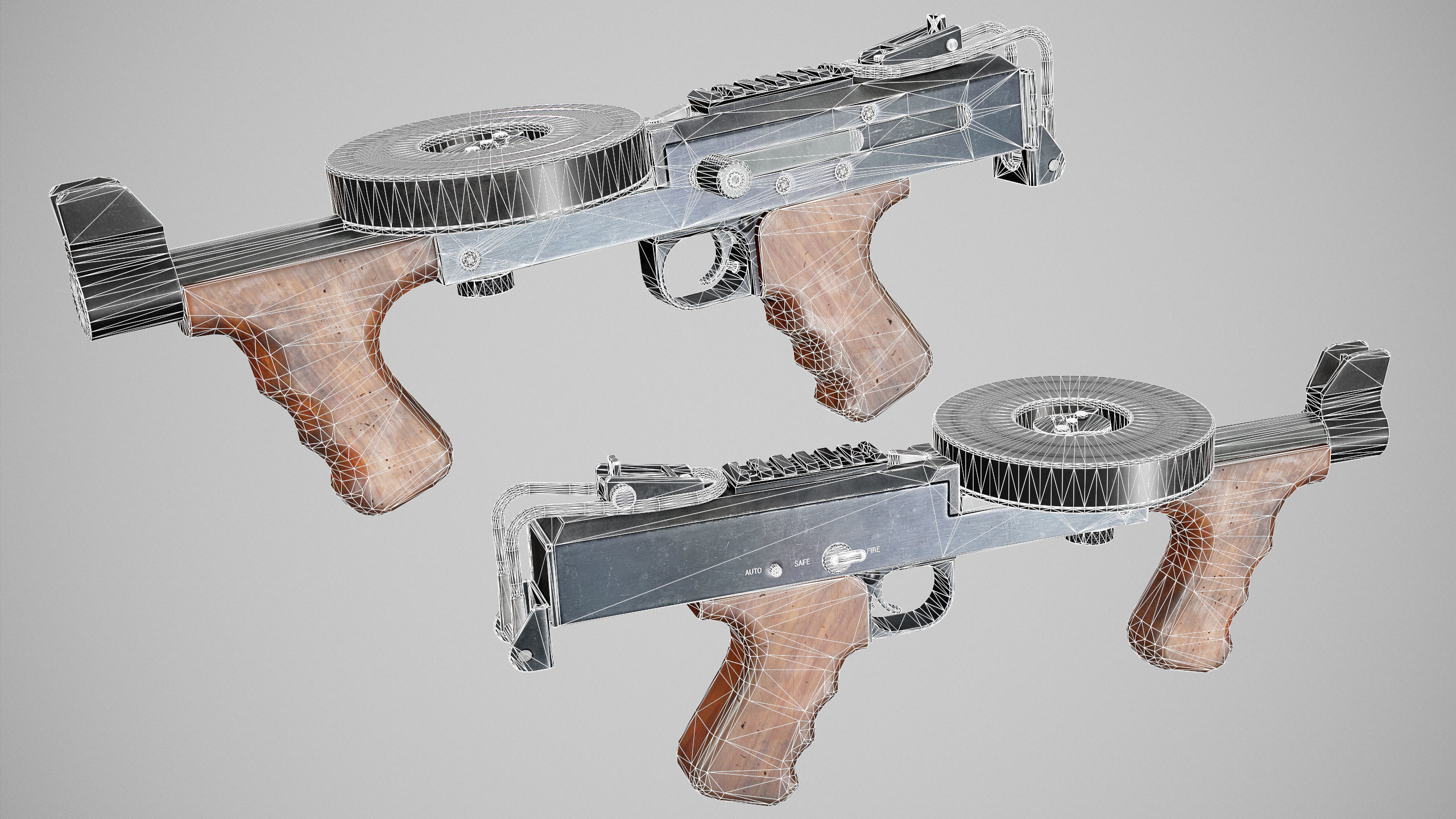 PBR The American 180 Low-poly 3D model_11