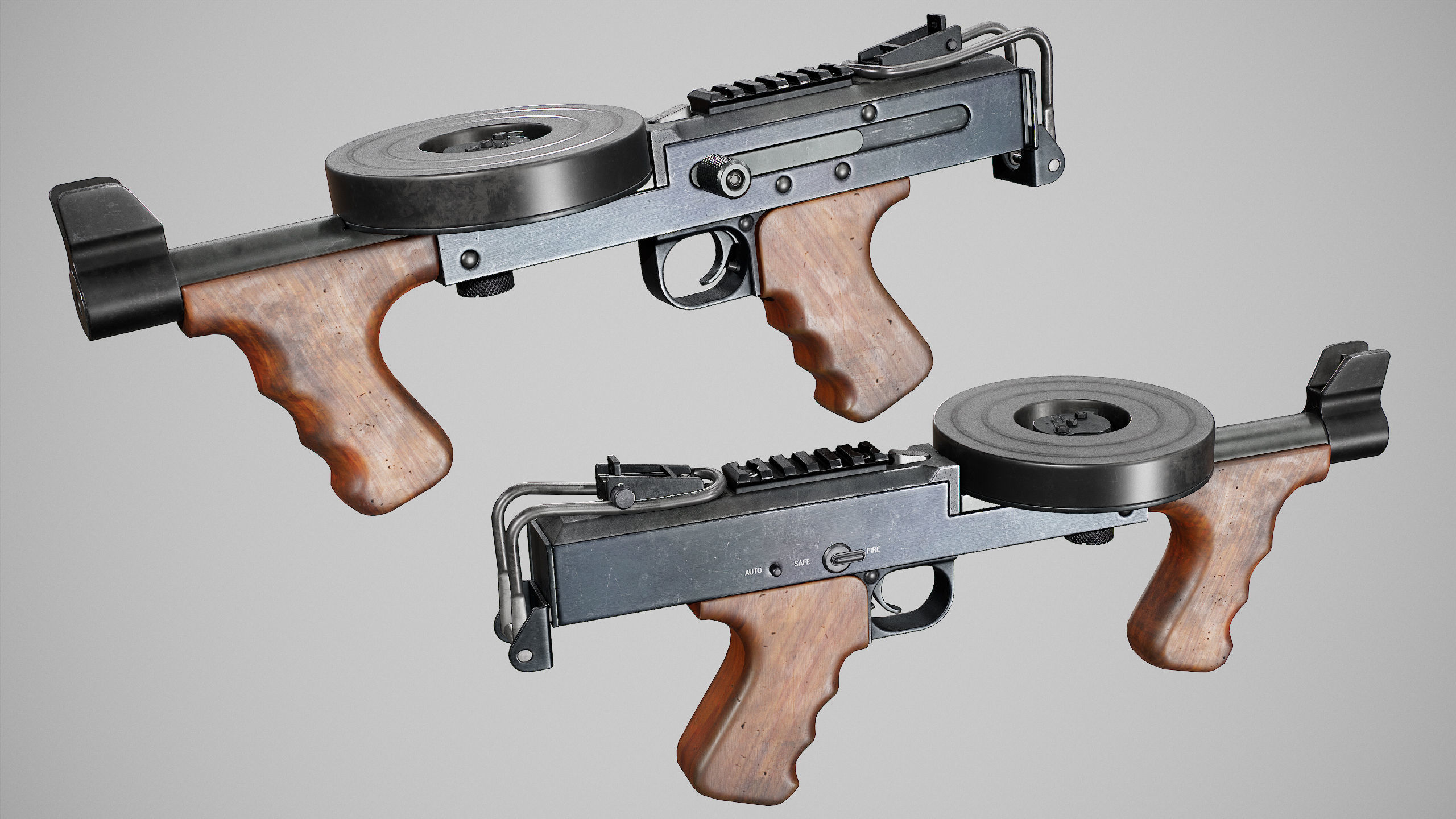 PBR The American 180 Low-poly 3D model_2