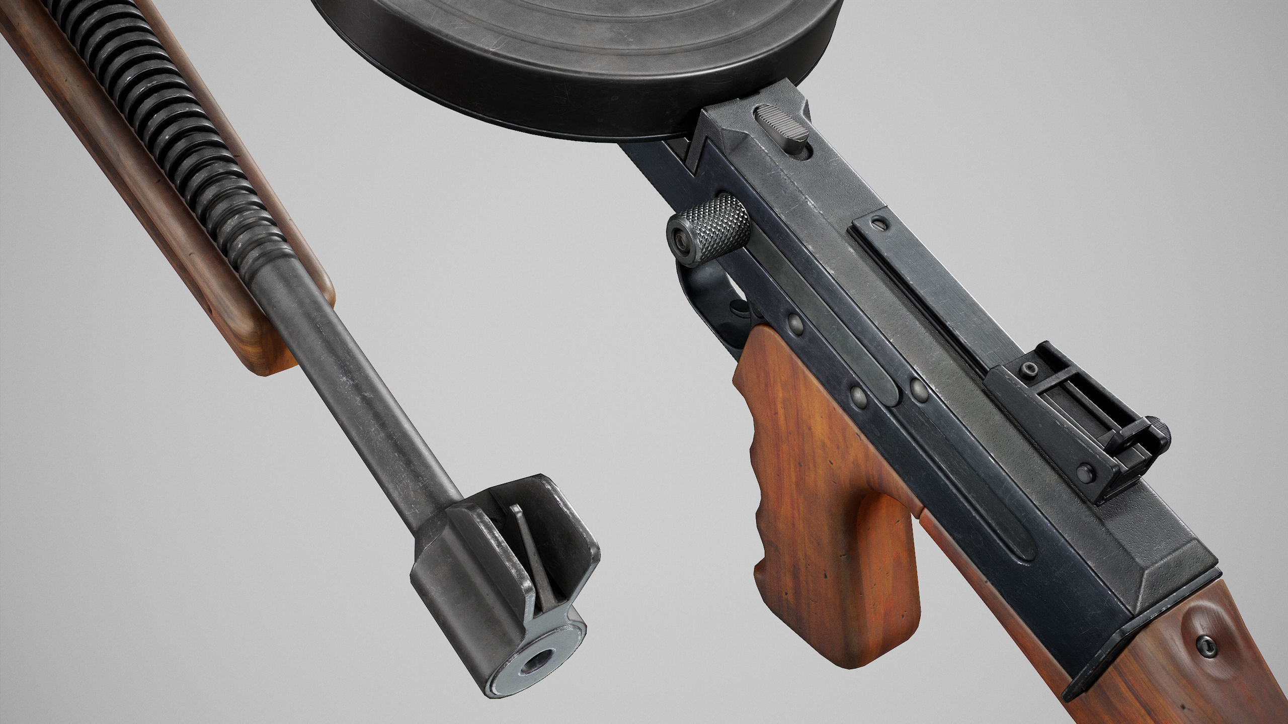 PBR The American 180 Low-poly 3D model_3