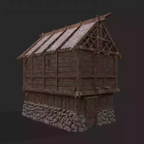 Medieval Cabin K  Low-poly 3D model