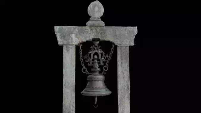 Ancient Bell with 3 LOD - Nepal Heritage