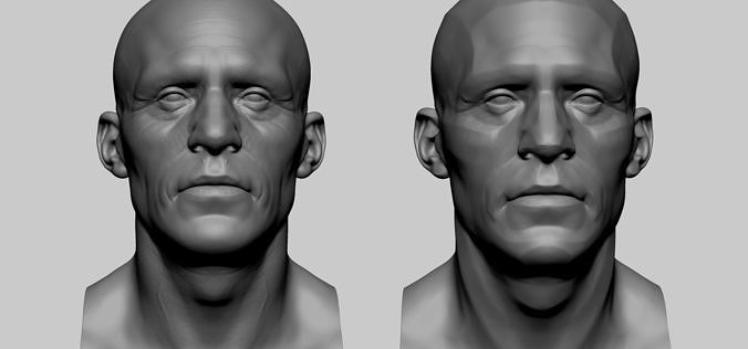 Male Head v7 3D model
