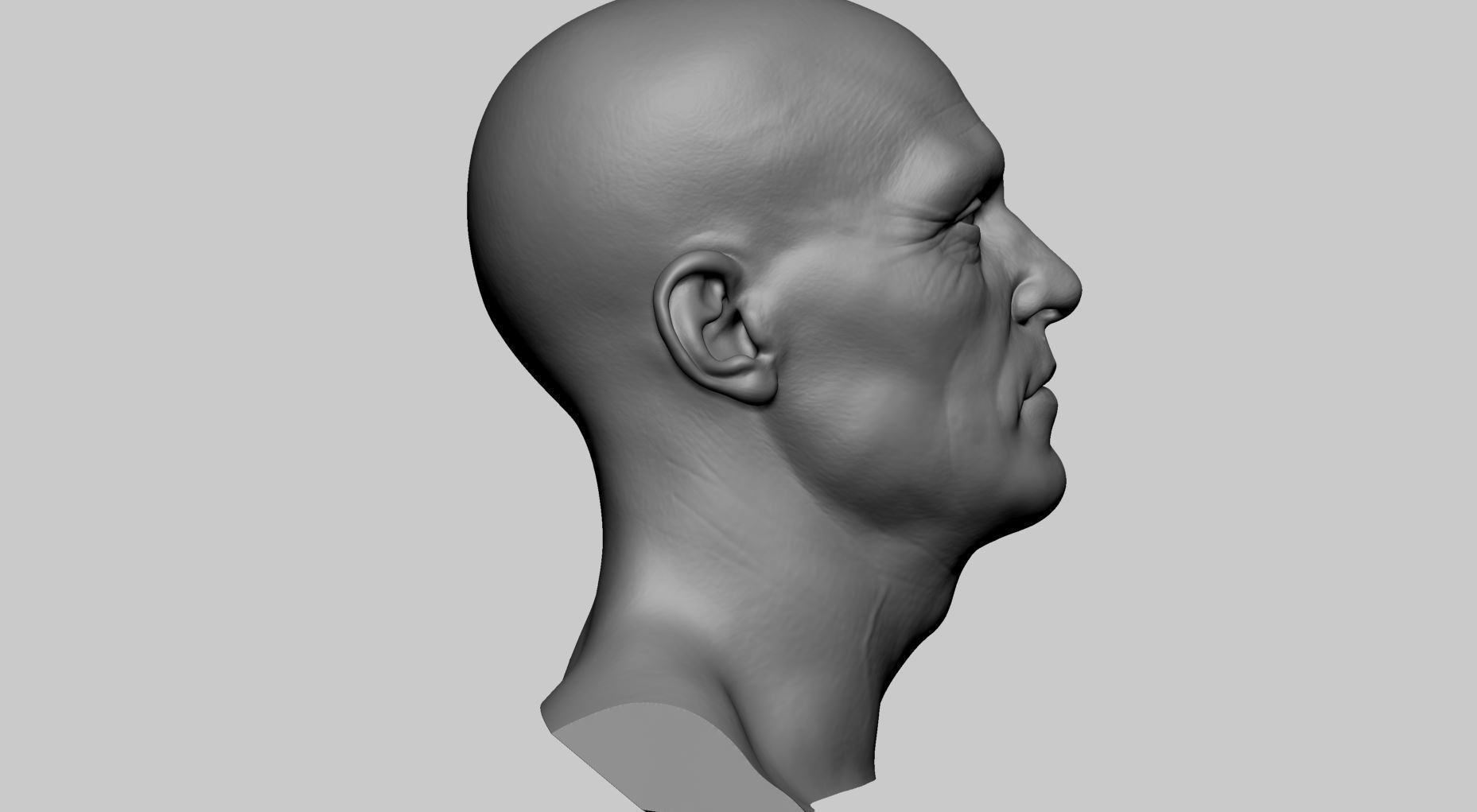 Male Head v7 3D model_3
