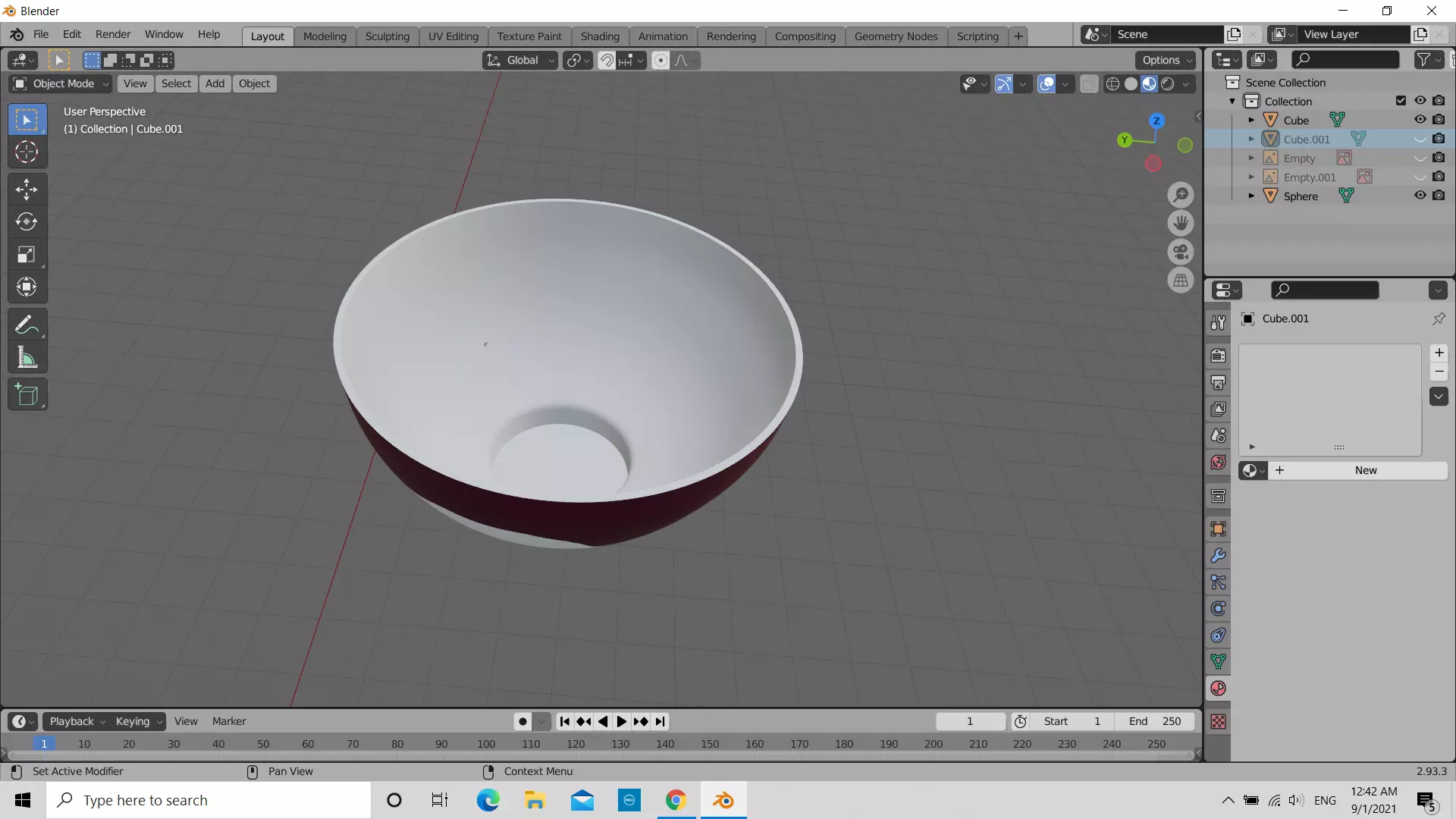 Bowl 3D model cup Low-poly 3D model_0