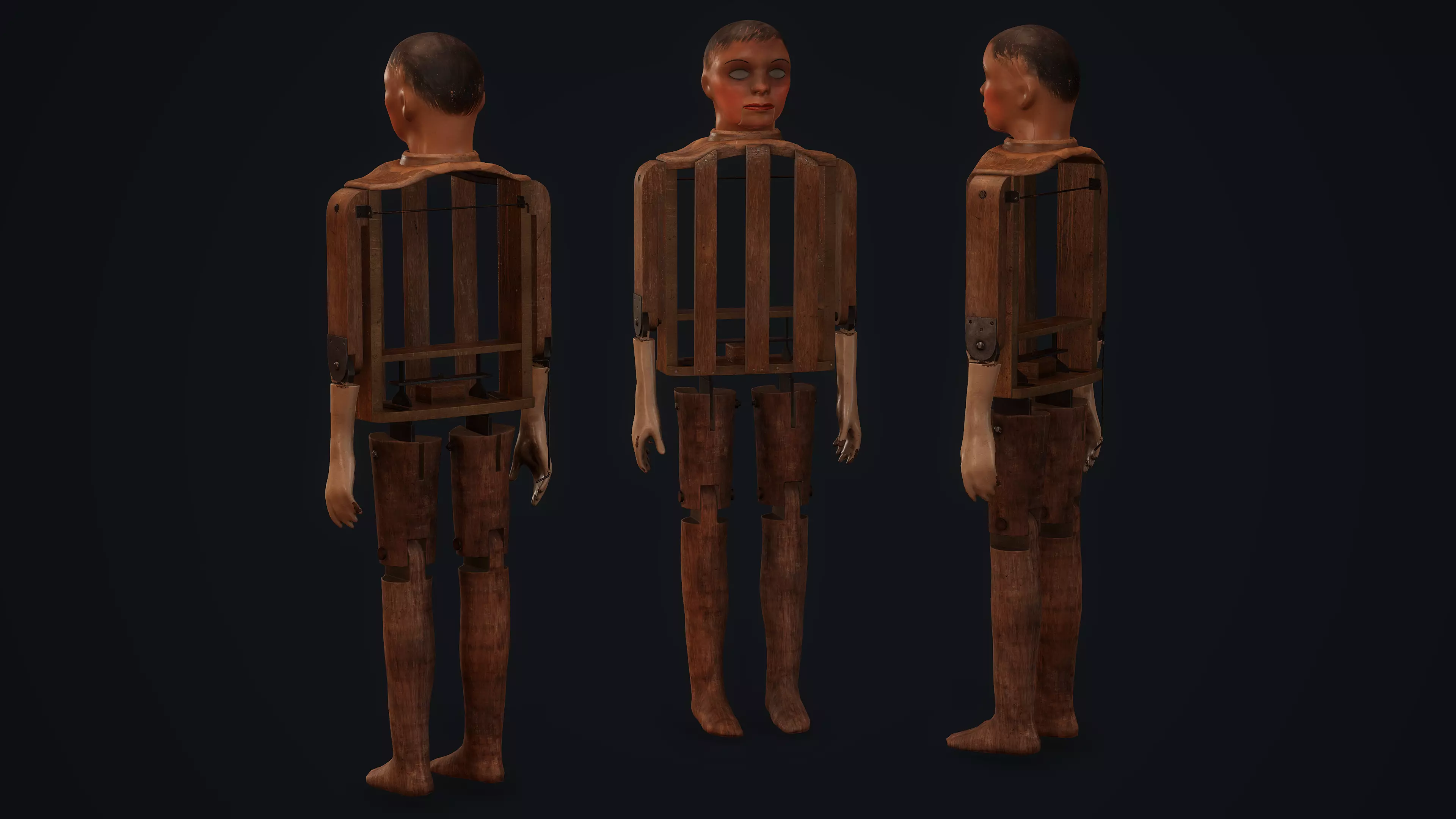 Old Ventriloquist Puppet - PBR Model Low-poly 3D model_0