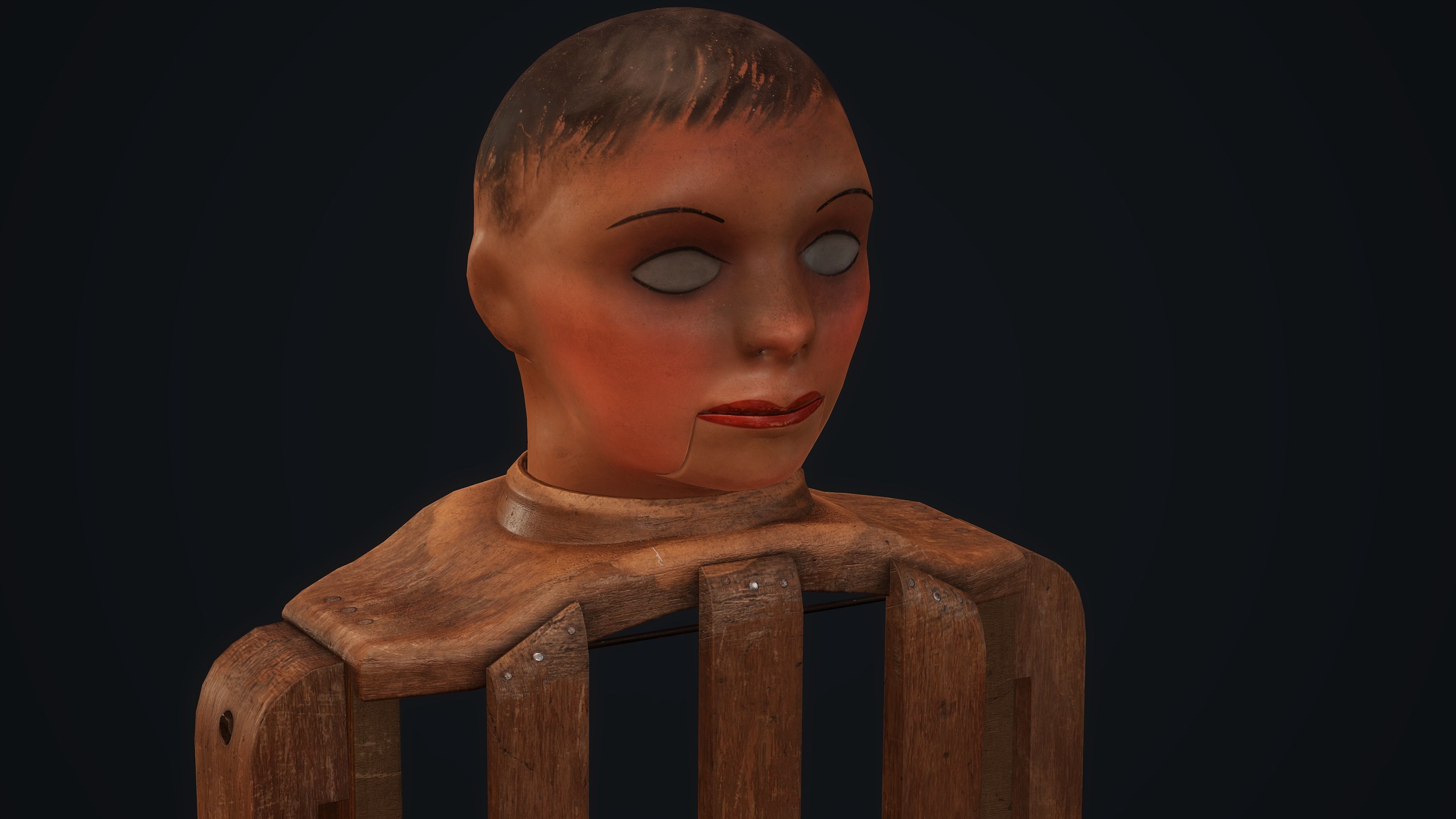 Old Ventriloquist Puppet - PBR Model Low-poly 3D model_6