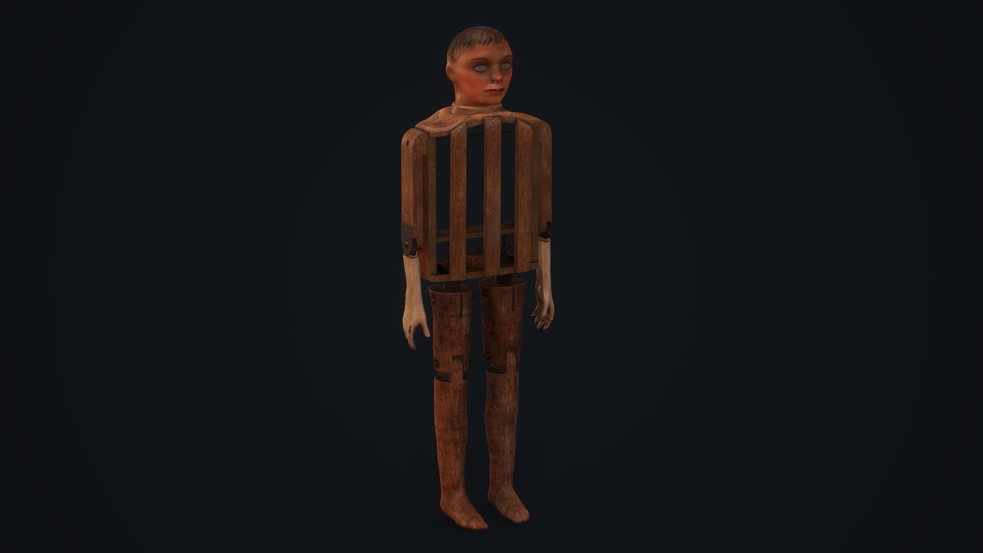 Old Ventriloquist Puppet - PBR Model Low-poly 3D model_3