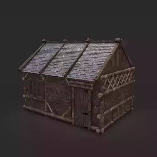 Medieval Cabin L  Low-poly 3D model