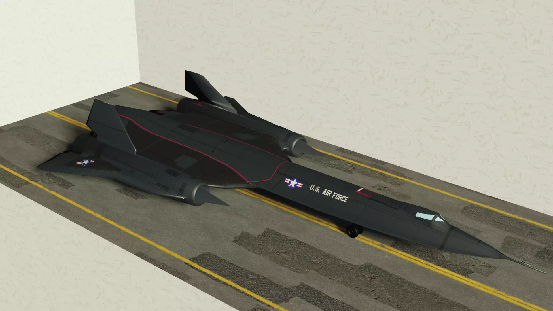 Lockheed SR-71 Blackbird Low-poly 3D model_0