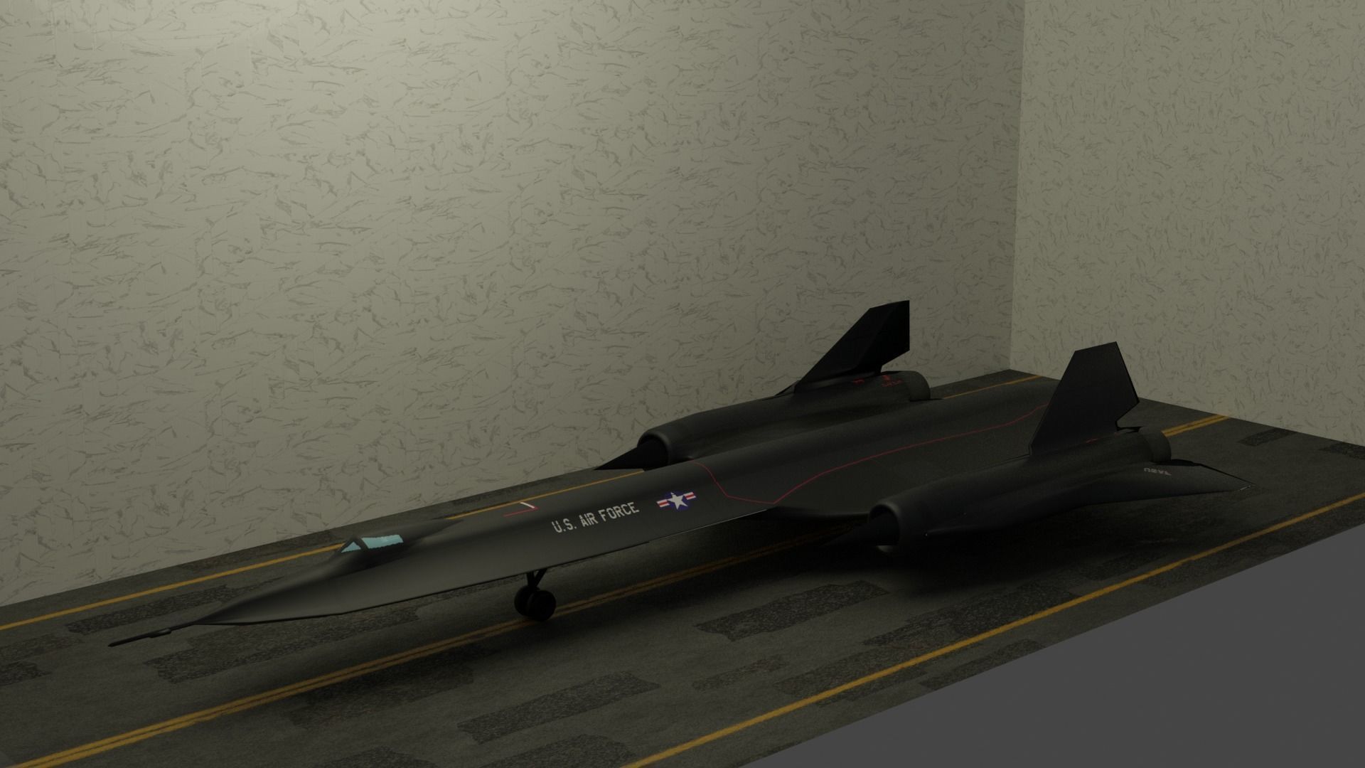 Lockheed SR-71 Blackbird Low-poly 3D model_10
