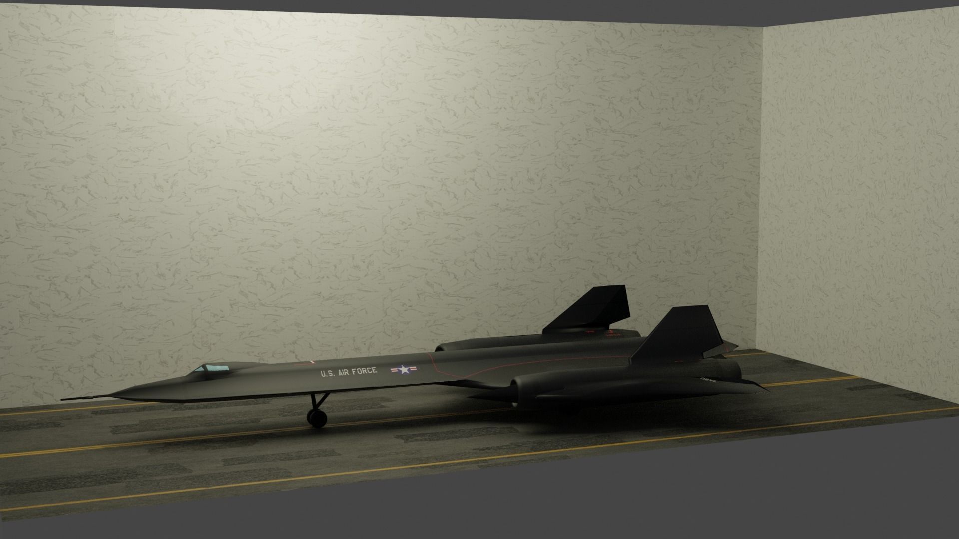 Lockheed SR-71 Blackbird Low-poly 3D model_2
