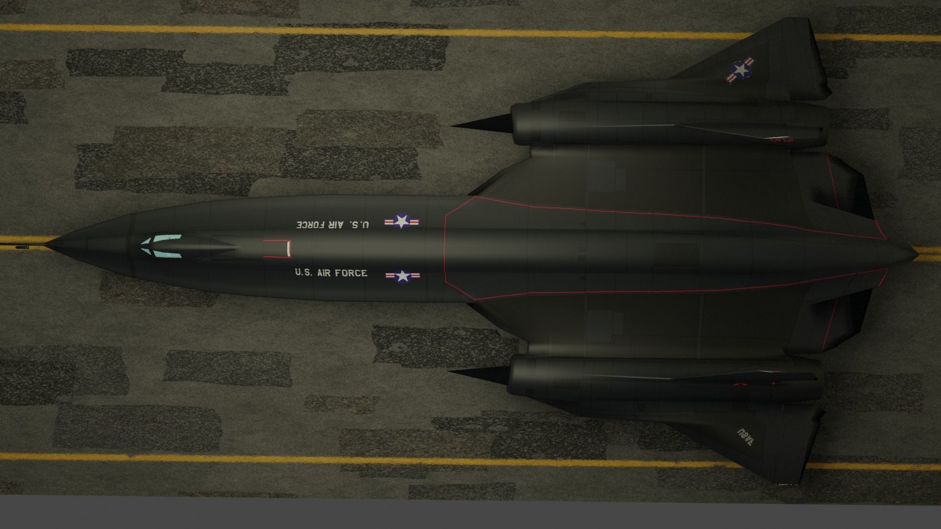 Lockheed SR-71 Blackbird Low-poly 3D model_11