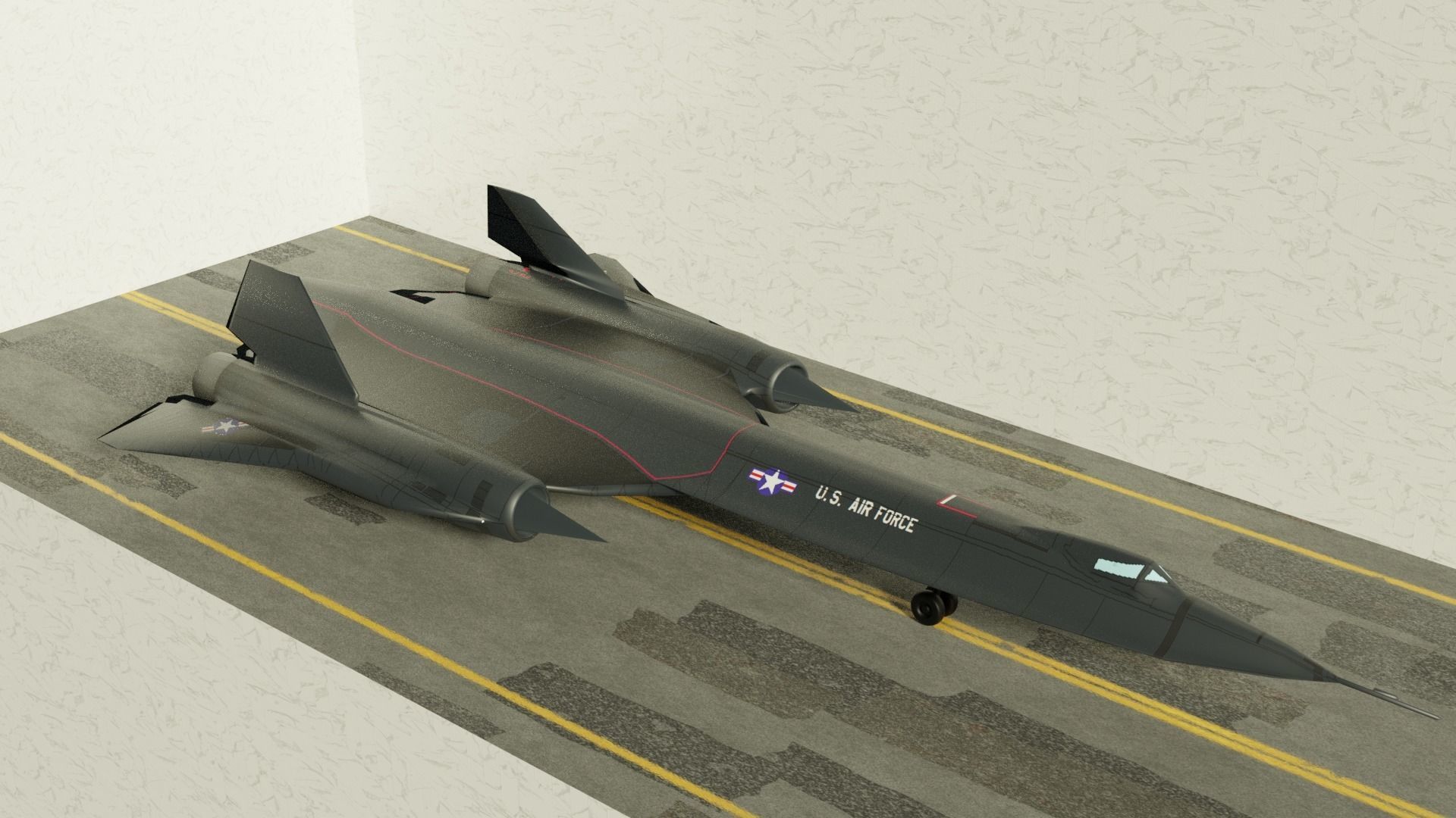 Lockheed SR-71 Blackbird Low-poly 3D model_6