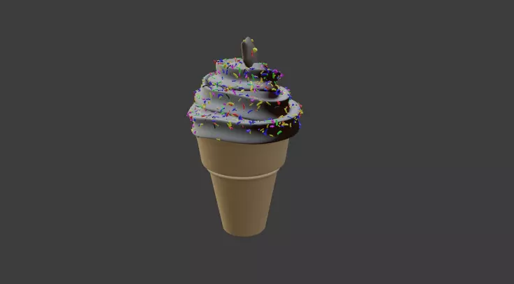 ICE-CREAM ice cream cone with sprinkles Free 3D model