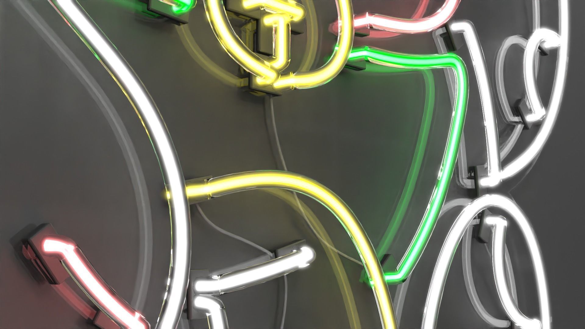 Fortune Cat - Neon Sign 3D model_1