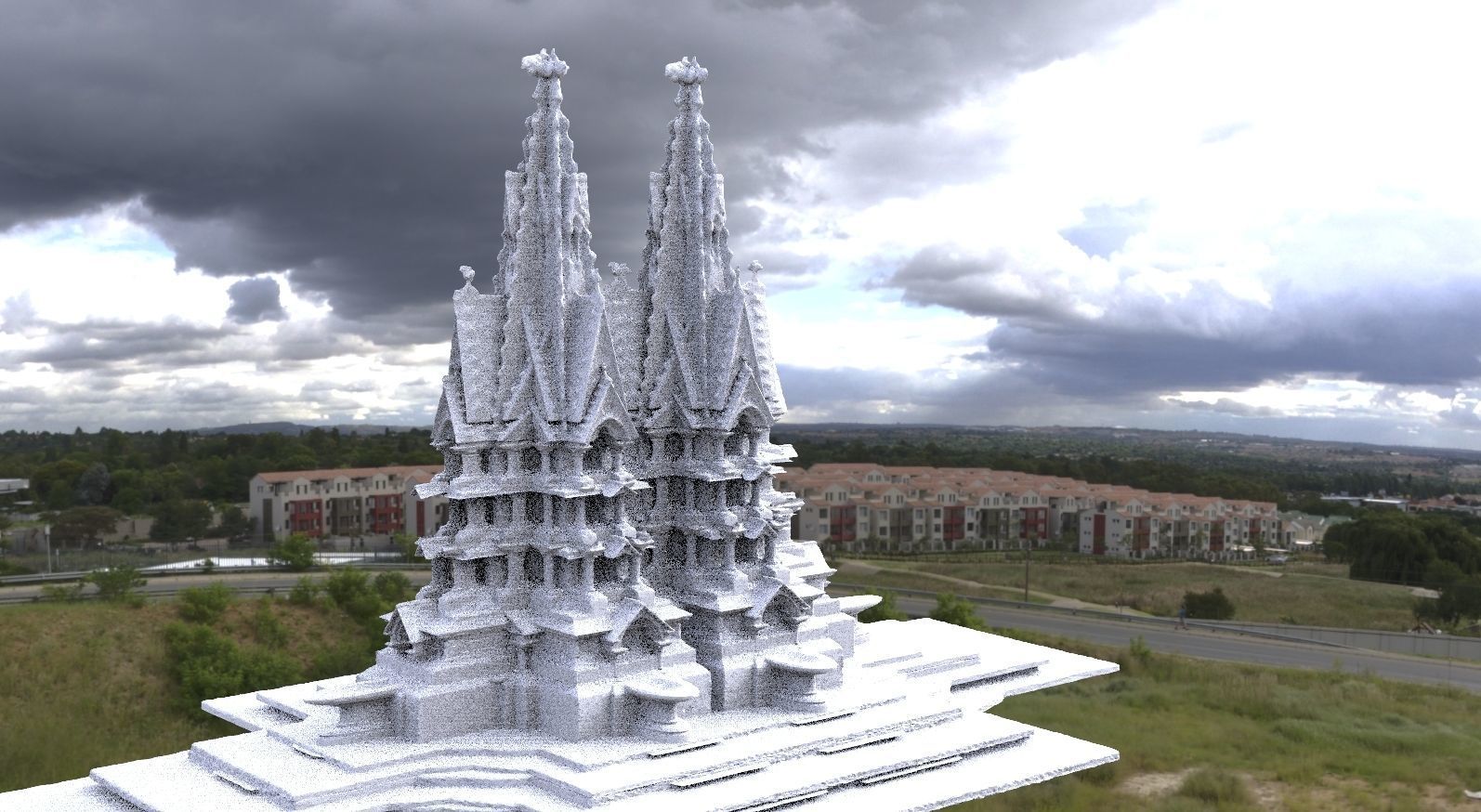 Holy virgin Mary architecture baroque 4 3D model_1