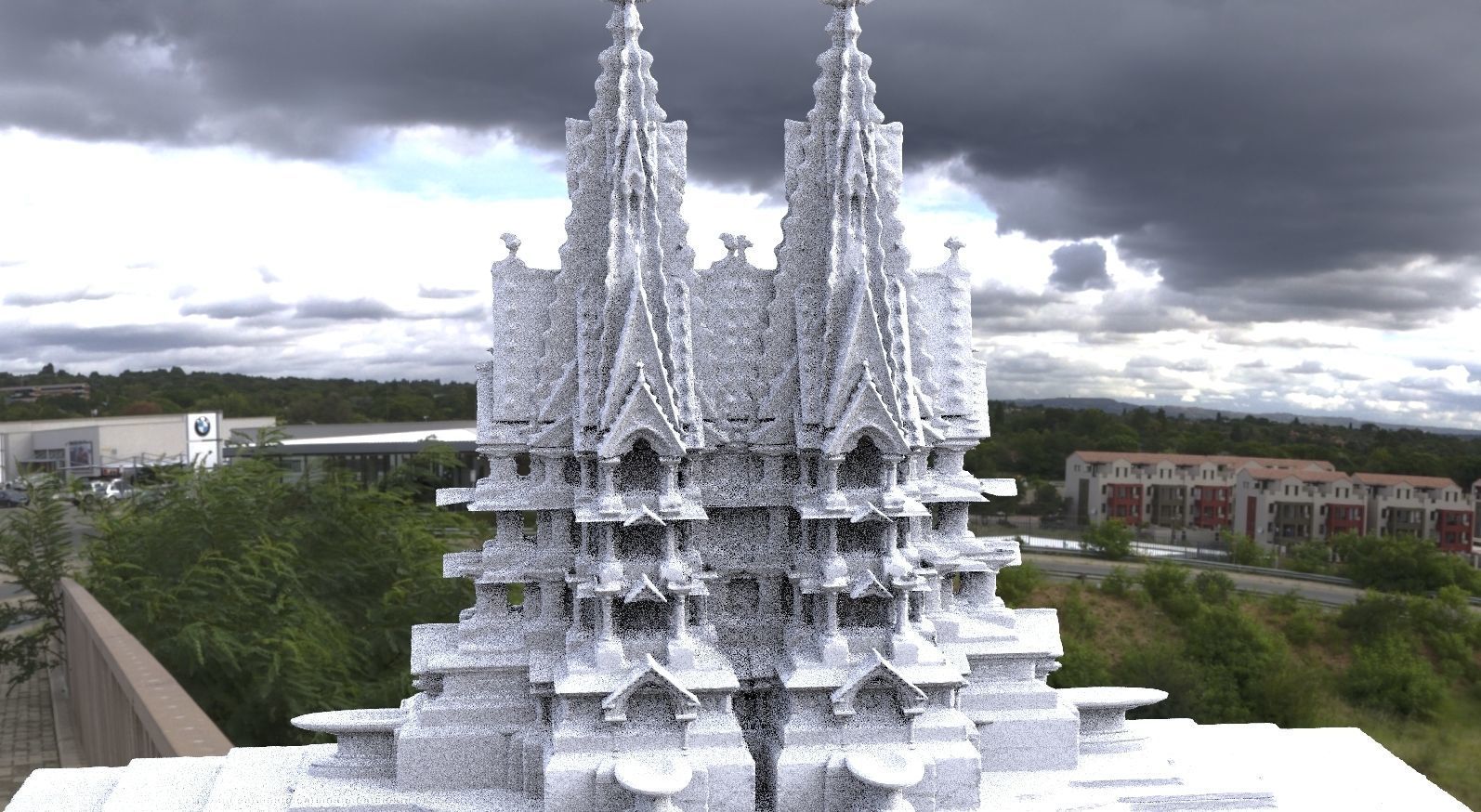 Holy virgin Mary architecture fountain collection 1 3D model_2