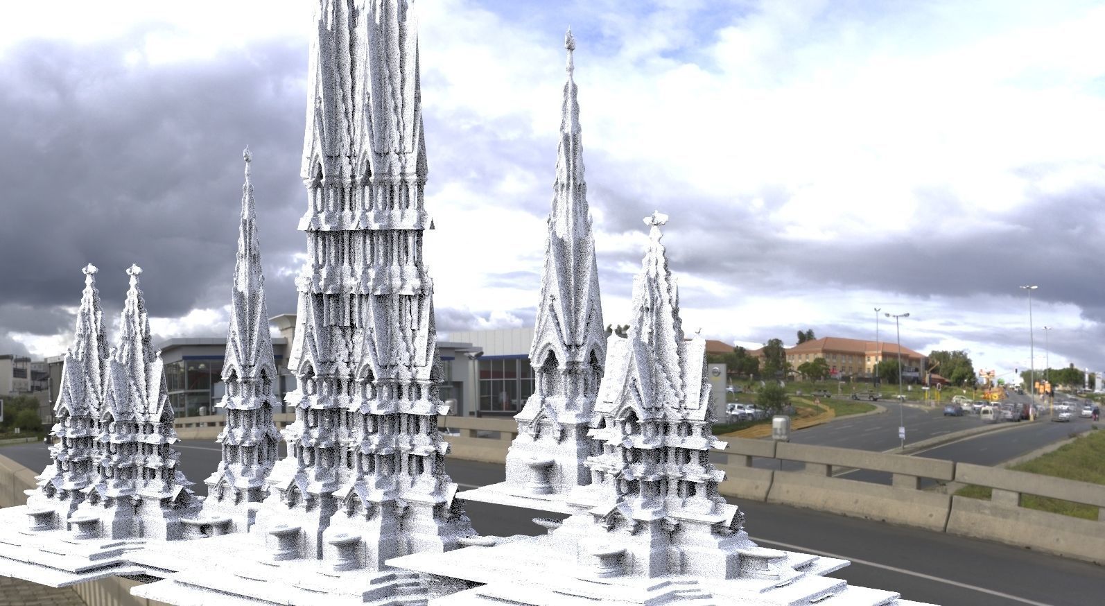 Holy virgin Mary architecture fountain collection 1 3D model_1