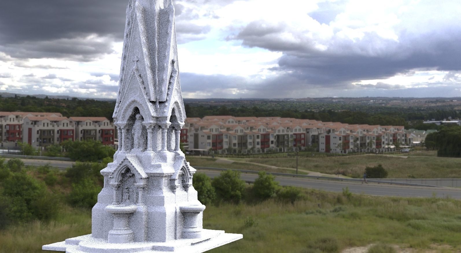 Holy virgin Mary architecture fountain collection 1 3D model_6