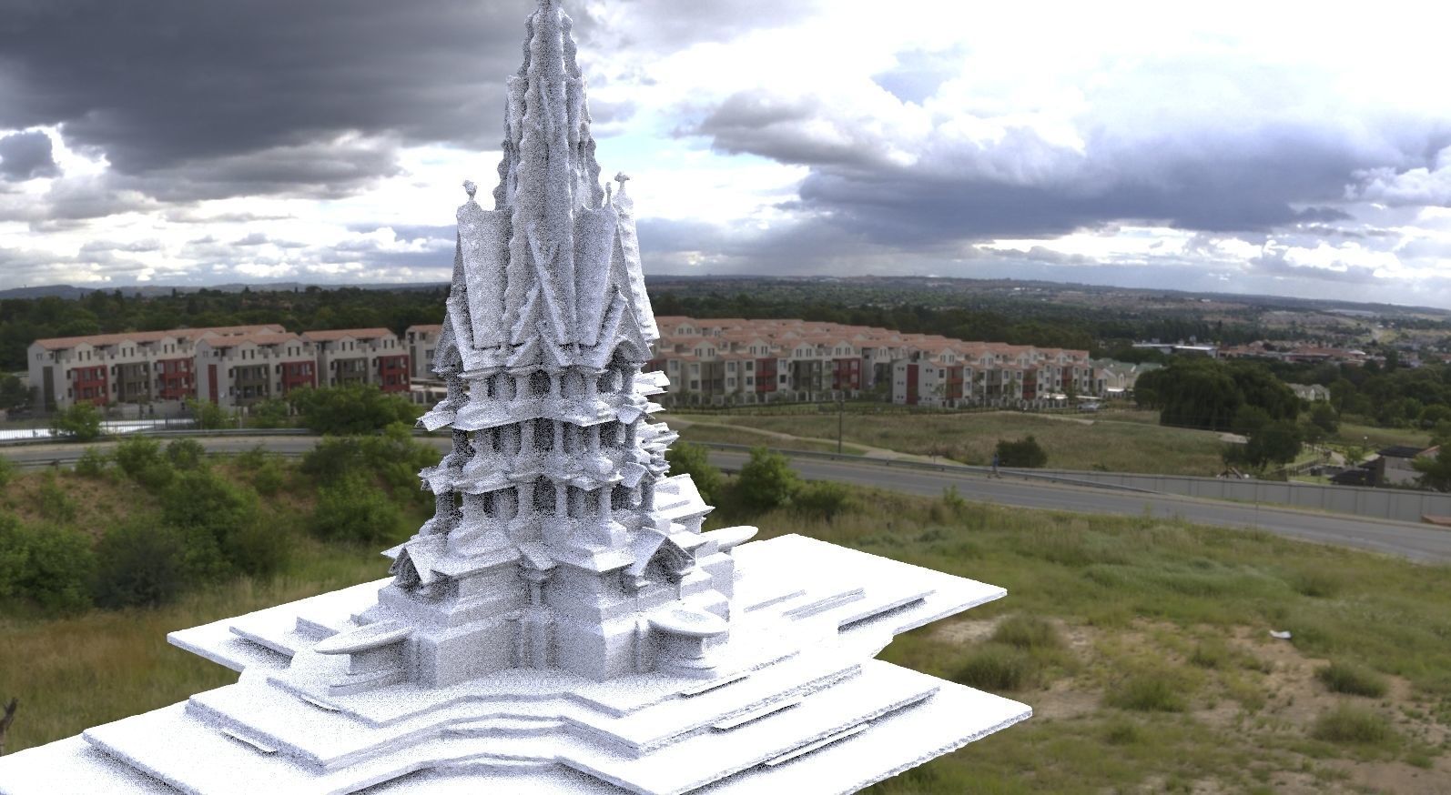 Holy virgin Mary architecture fountain collection 1 3D model_4