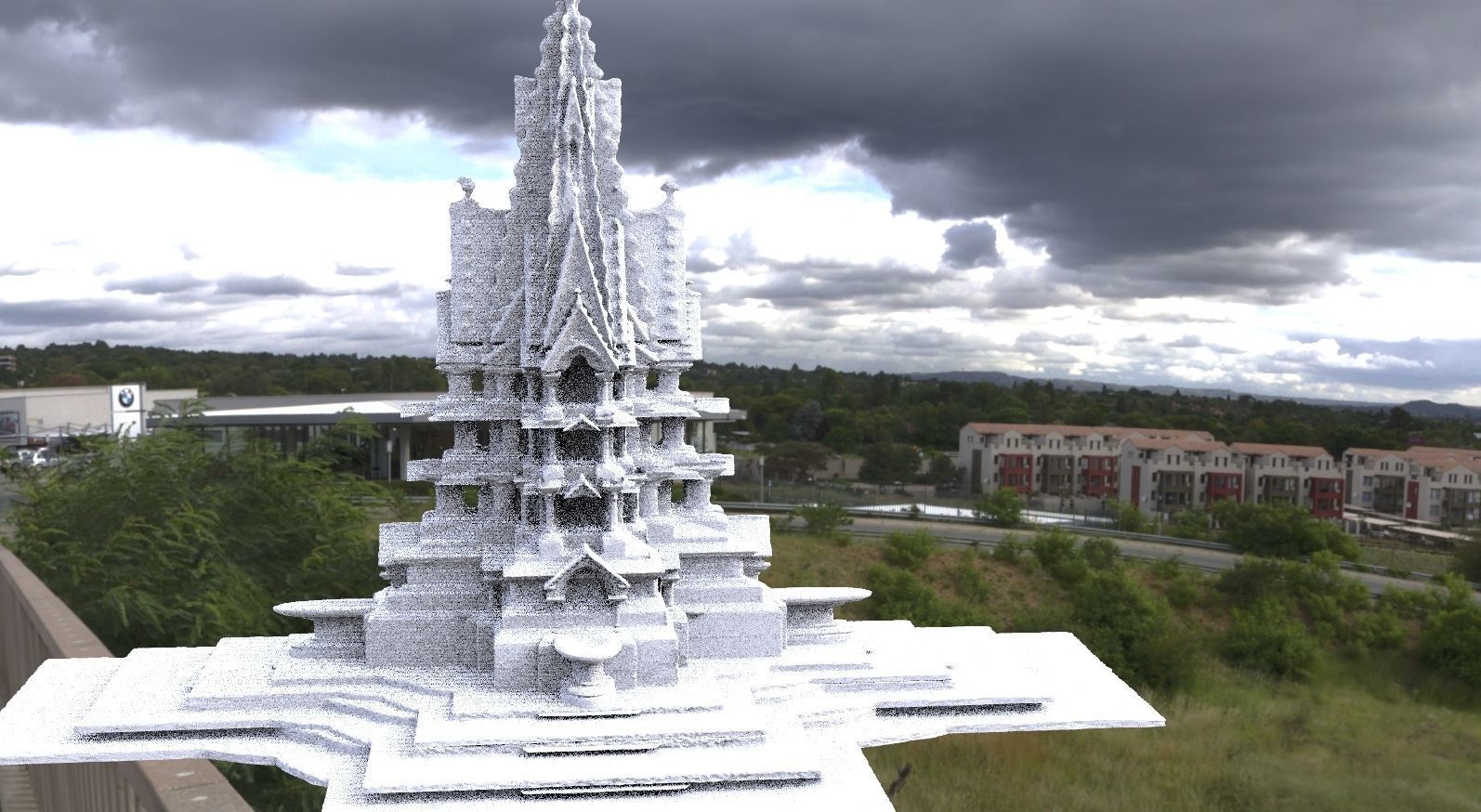 Holy virgin Mary architecture fountain collection 1 3D model_7