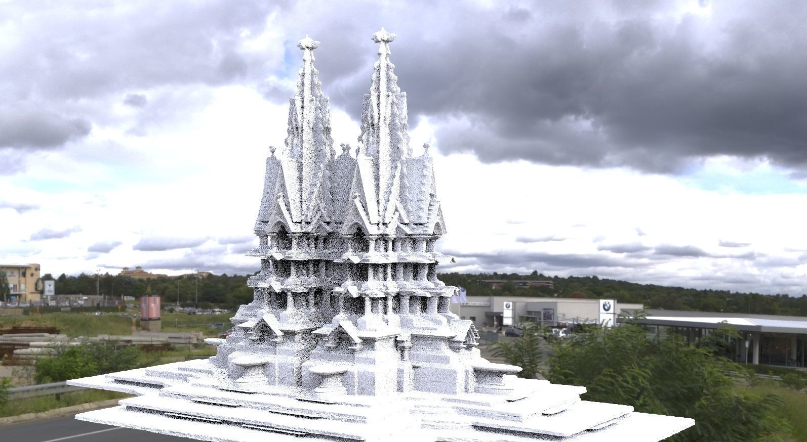 Holy virgin Mary architecture fountain collection 1 3D model_3