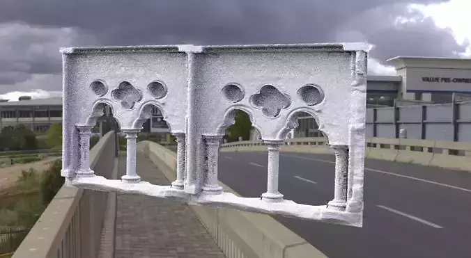 Medieval pillars Alice in wonderland Queens architecture 3D model
