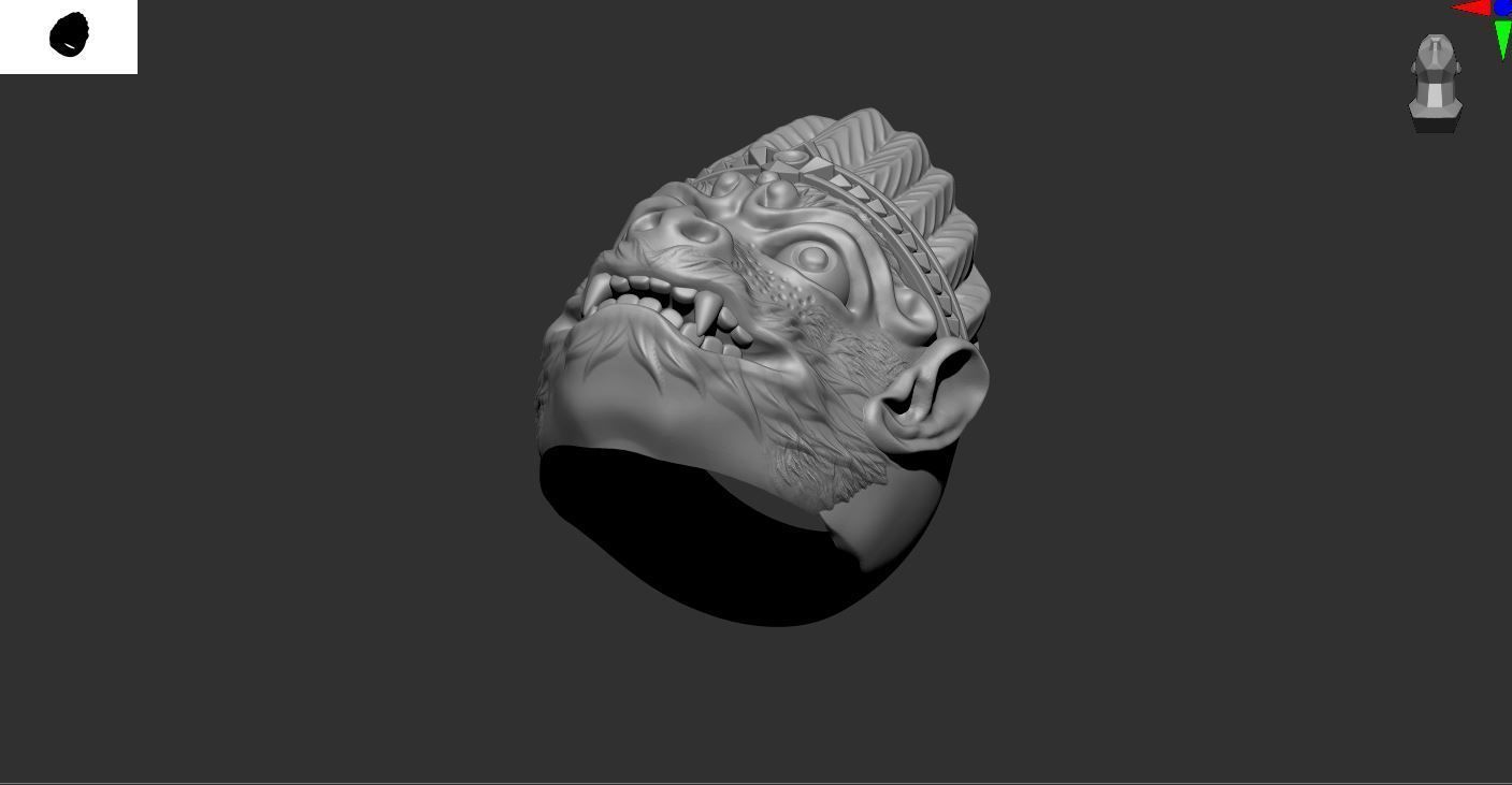 Monkey Ring 01 3D print model_3